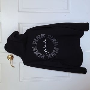 Pink Bling Zip Hooded Sweatshirt